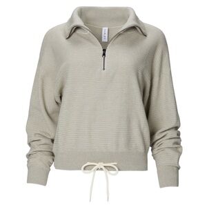 Varley Light Gray Quarter-Zip Sweatshirt